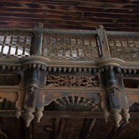 Wood work seen in the main hall.